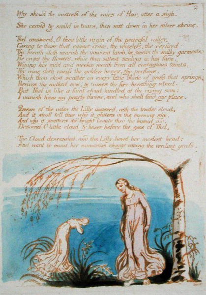¿Por Qué Debería la Maestra..., placa 4 de El Libro de Thel, 1789 de William Blake