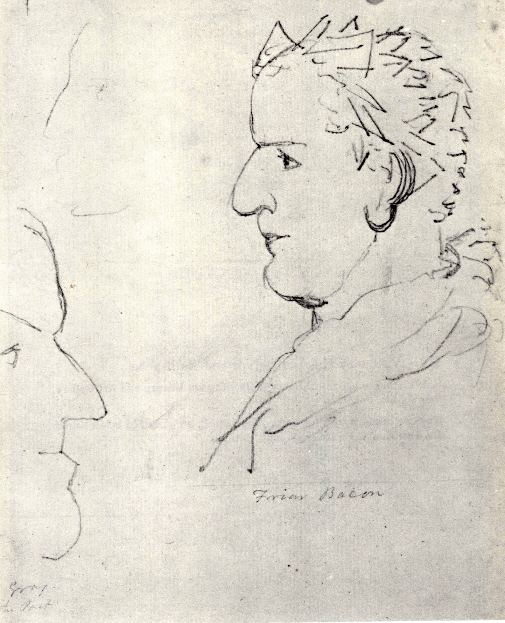 William Blake, Cabezas visionarias del Fraile Roger Bacon y el Poeta Gray de William Blake
