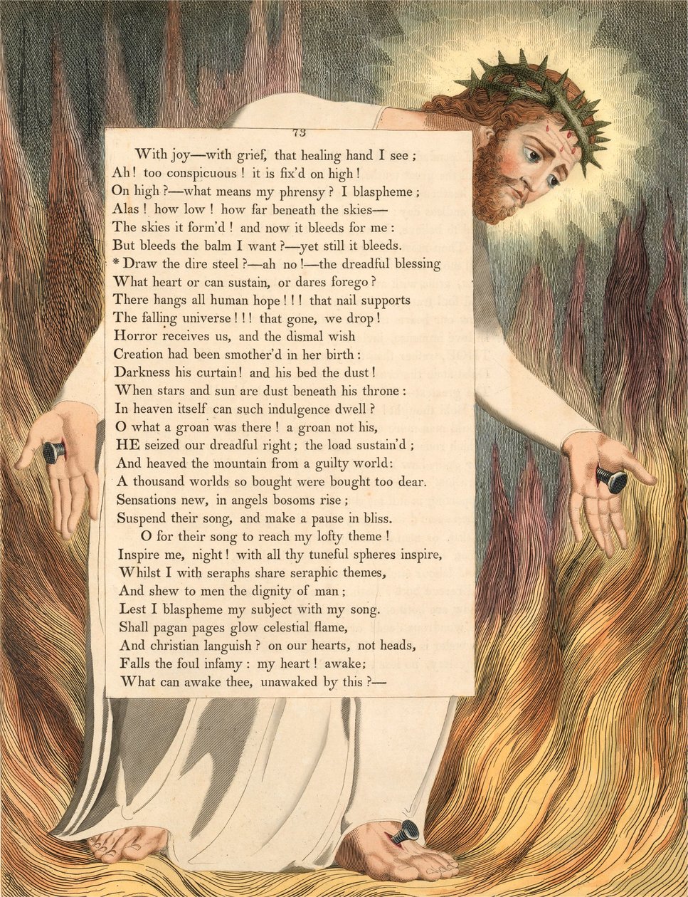 Ilustración de William Blake para Night Thoughts, Placa 73 de William Blake