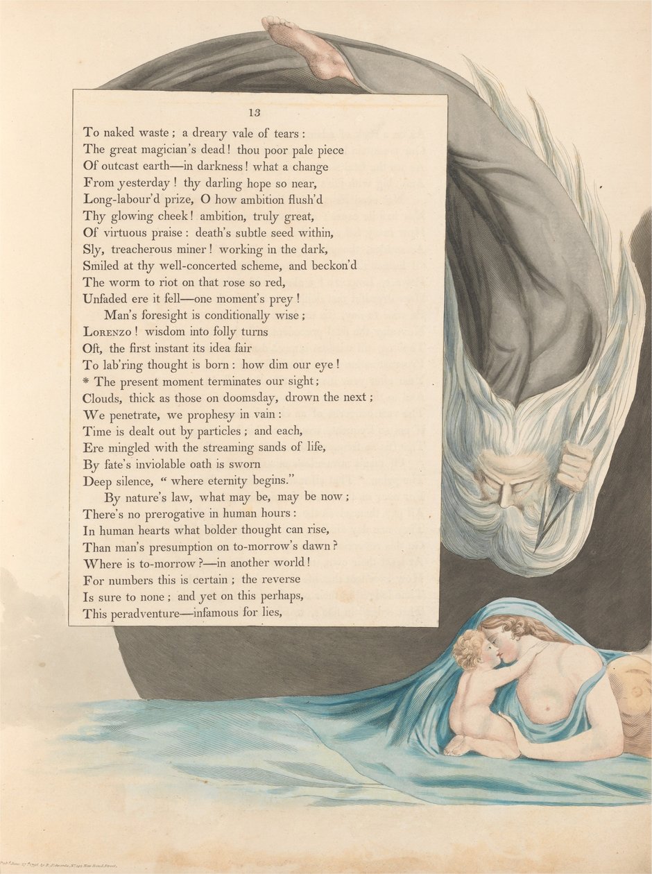 Pensamientos Nocturnos de Young, Página 13, El Momento Presente Termina Nuestra Vista de William Blake