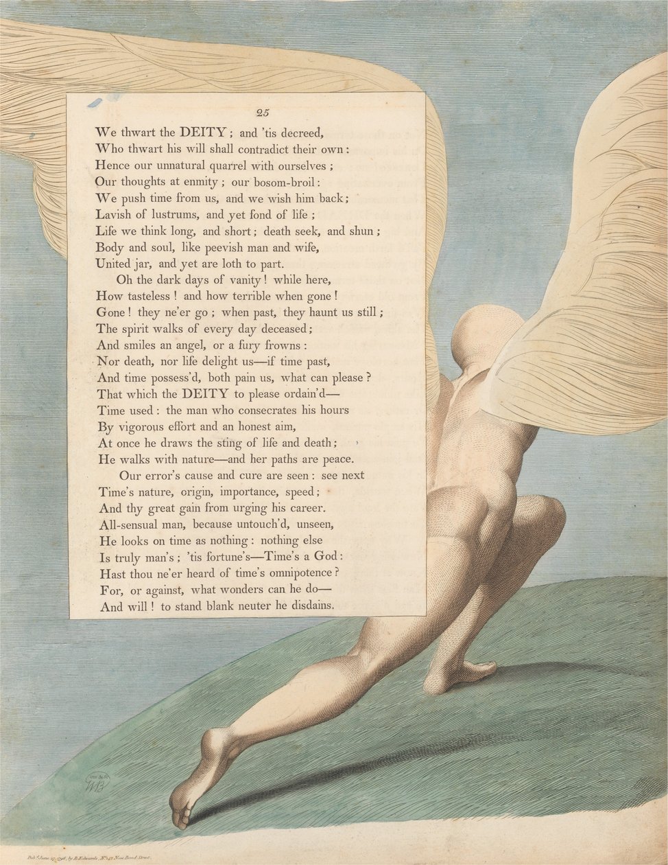 Pensamientos Nocturnos de Young, Página 25, Míralo, Cuando Pasa; ¿Qué Entonces Se Ve? de William Blake