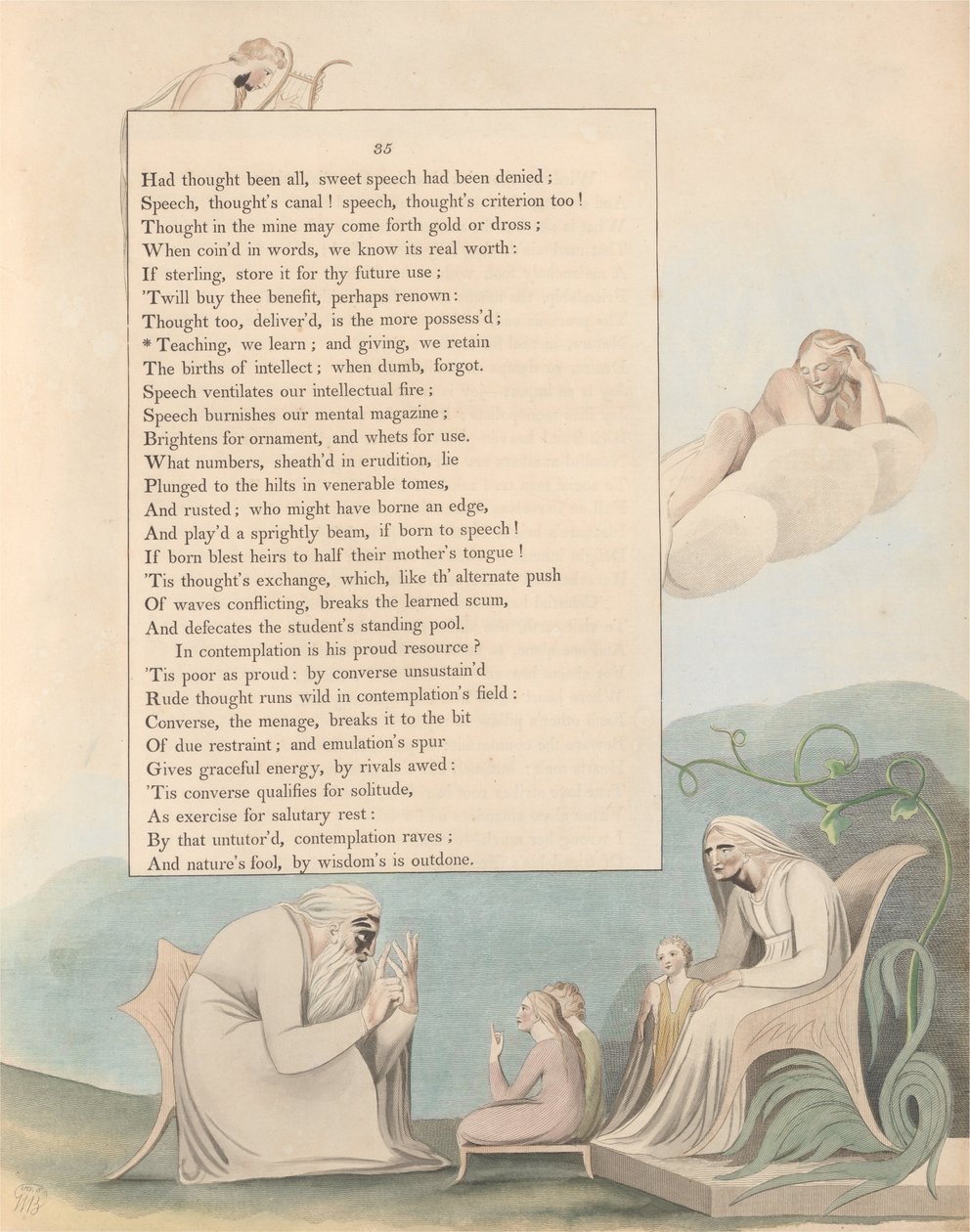 Pensamientos Nocturnos de Young, Página 35, Enseñando, Aprendemos; y Dando, Retenemos de William Blake