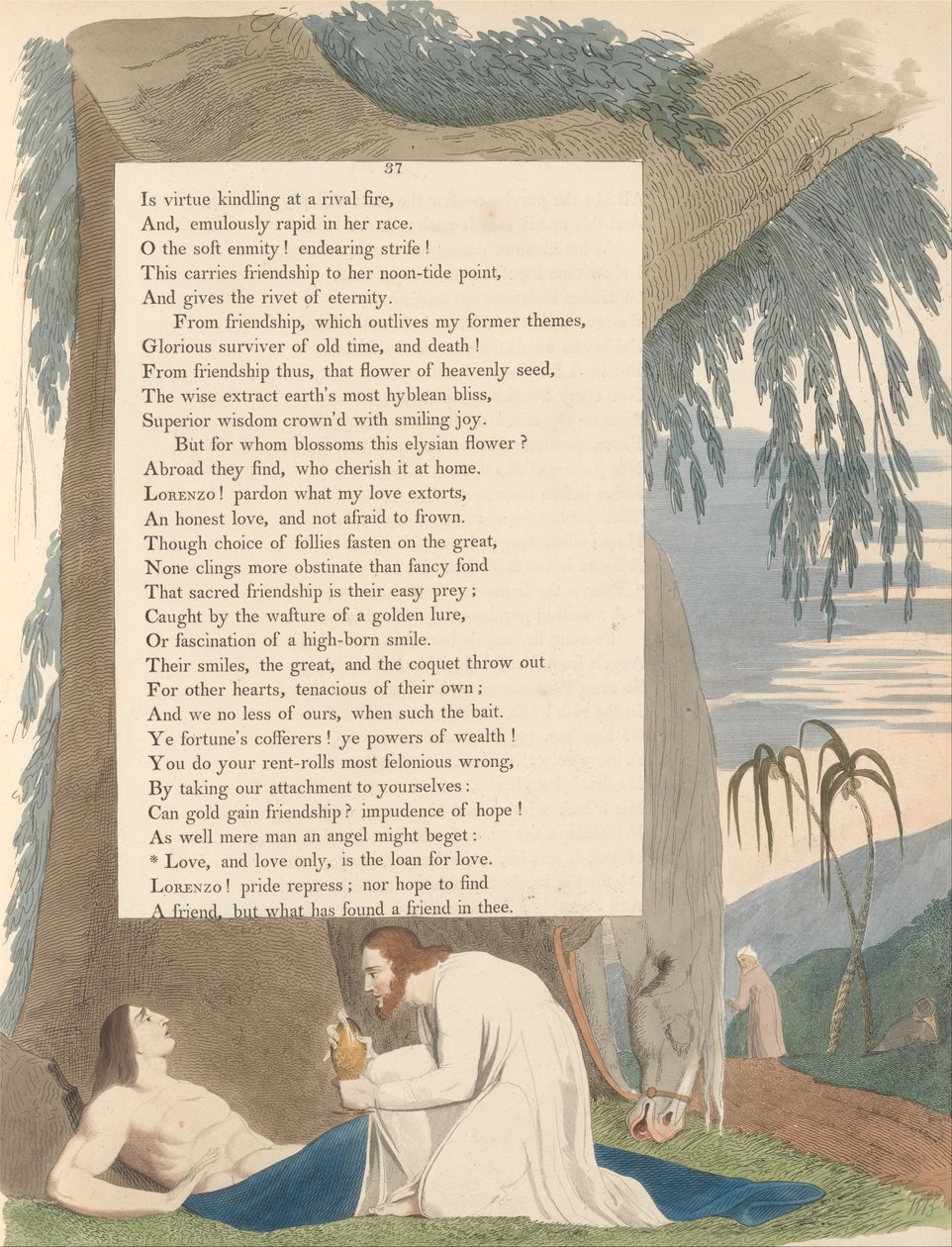 Pensamientos Nocturnos de Young, Página 37, Amor, y Solo Amor, Es el Préstamo para el Amor de William Blake