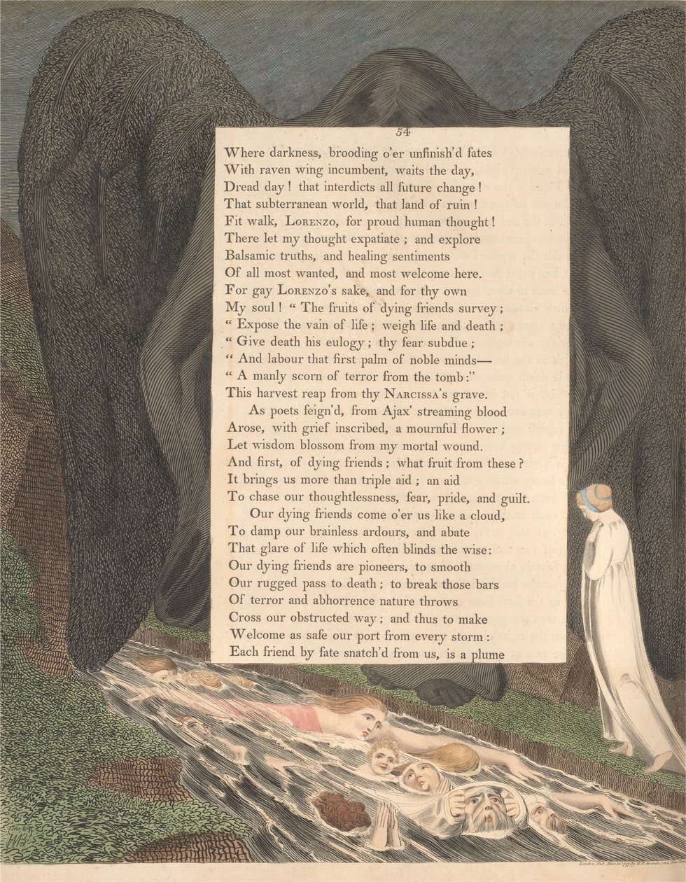 Pensamientos Nocturnos de Young, Página 54, ¡El Valle de la Muerte! Ese Valle Cimerio Silencioso de William Blake