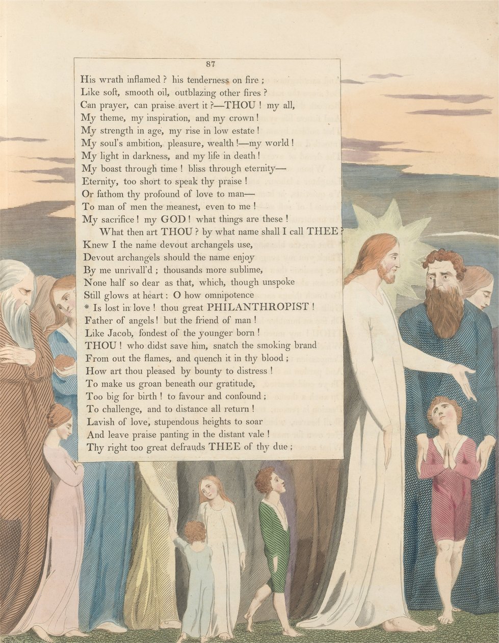 Pensamientos Nocturnos de Young, Página 87, ¡Se Pierde en el Amor! Tú Gran Filántropo de William Blake