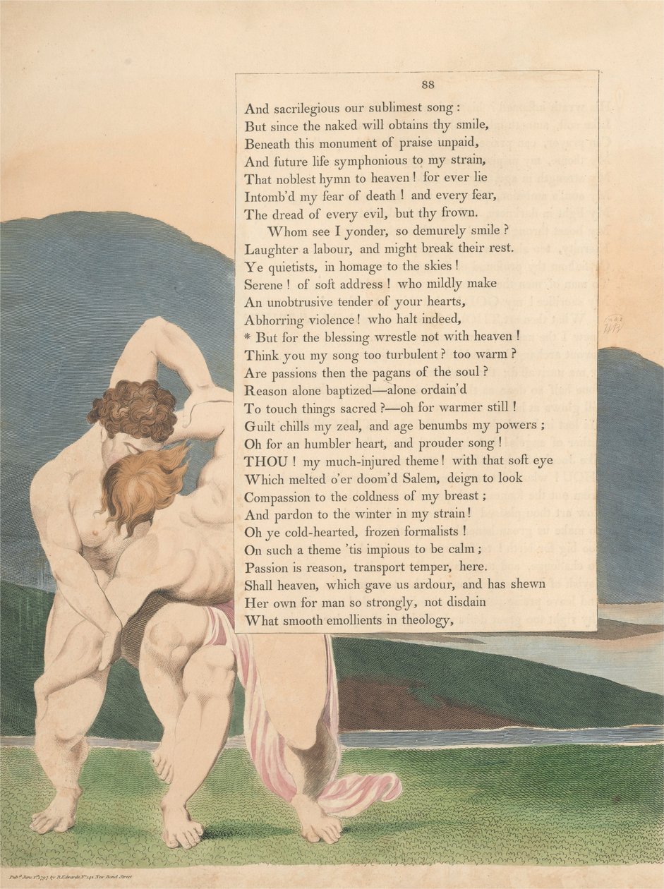 Pensamientos Nocturnos de Young, Página 88, Pero por la Bendición No Luches con el Cielo de William Blake