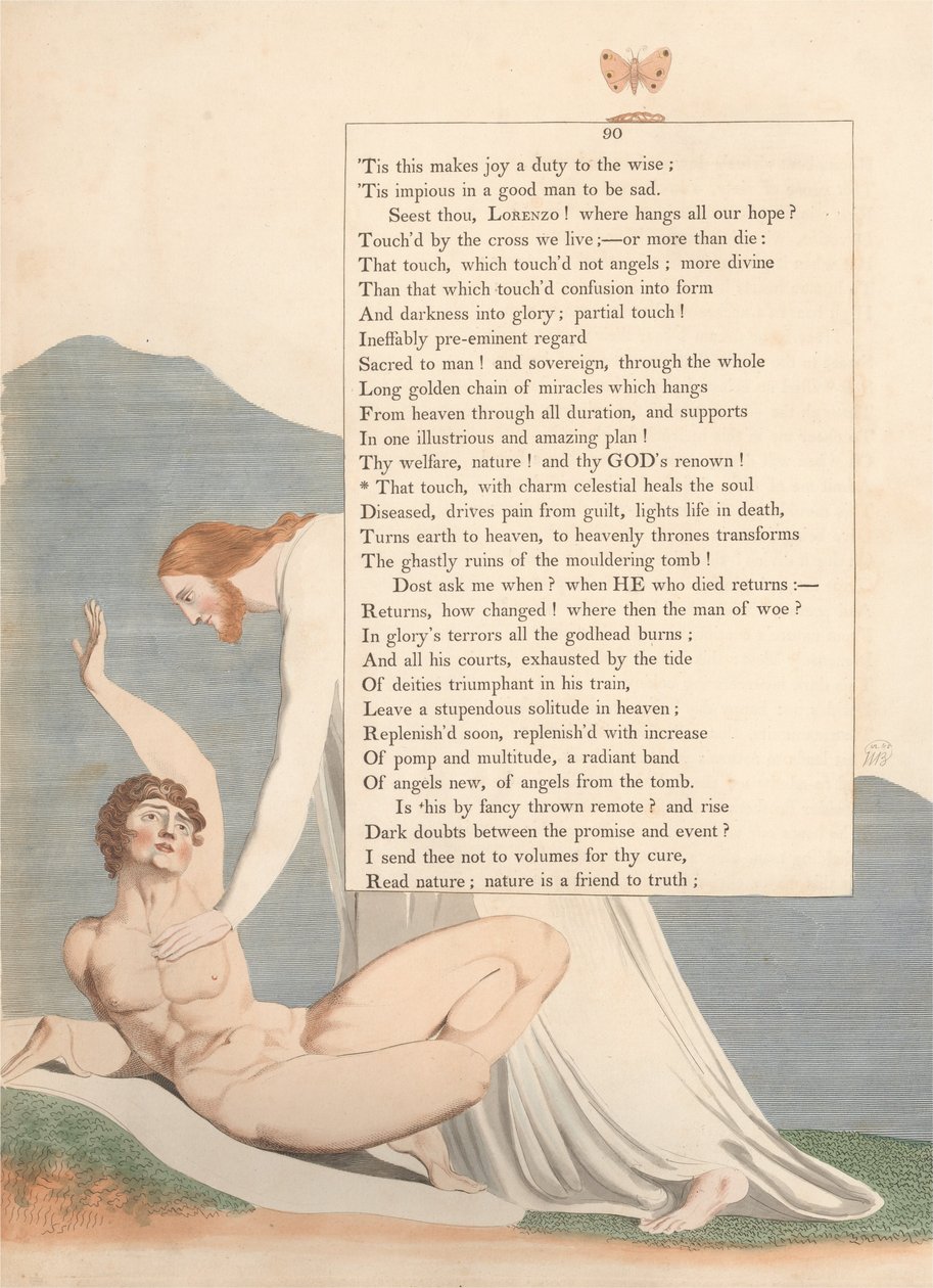 Pensamientos Nocturnos de Young, Página 90, Ese Toque, con Encanto Celestial Sana el Alma de William Blake