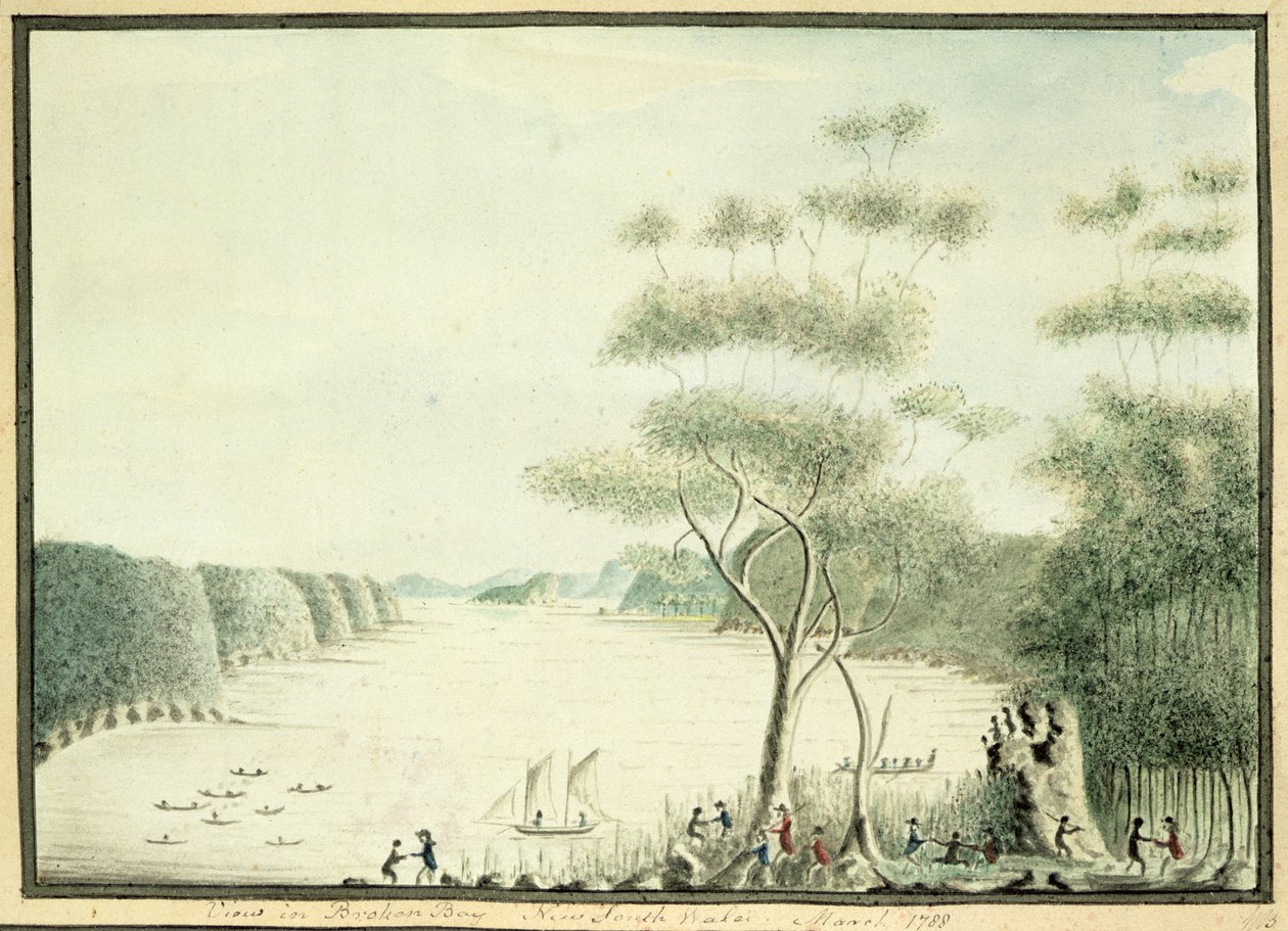 Vista en Broken Bay, Nueva Gales del Sur, 1788 de William Bradley