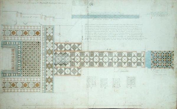Diseño para un Pavimento, Capilla del Colegio Balliol, Oxford de William Butterfield