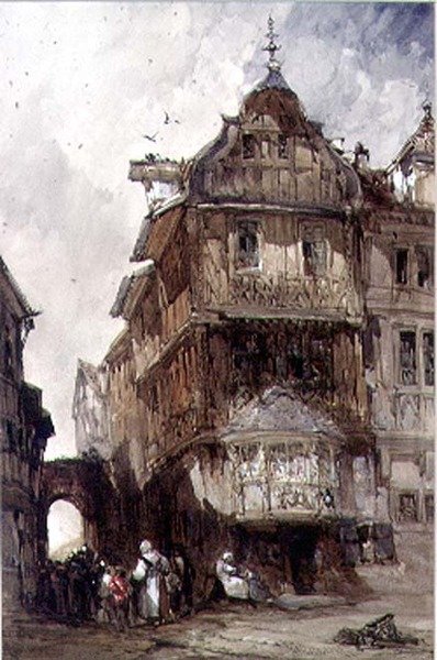 Casas antiguas, Bernkastel, en el Mosela de William Callow