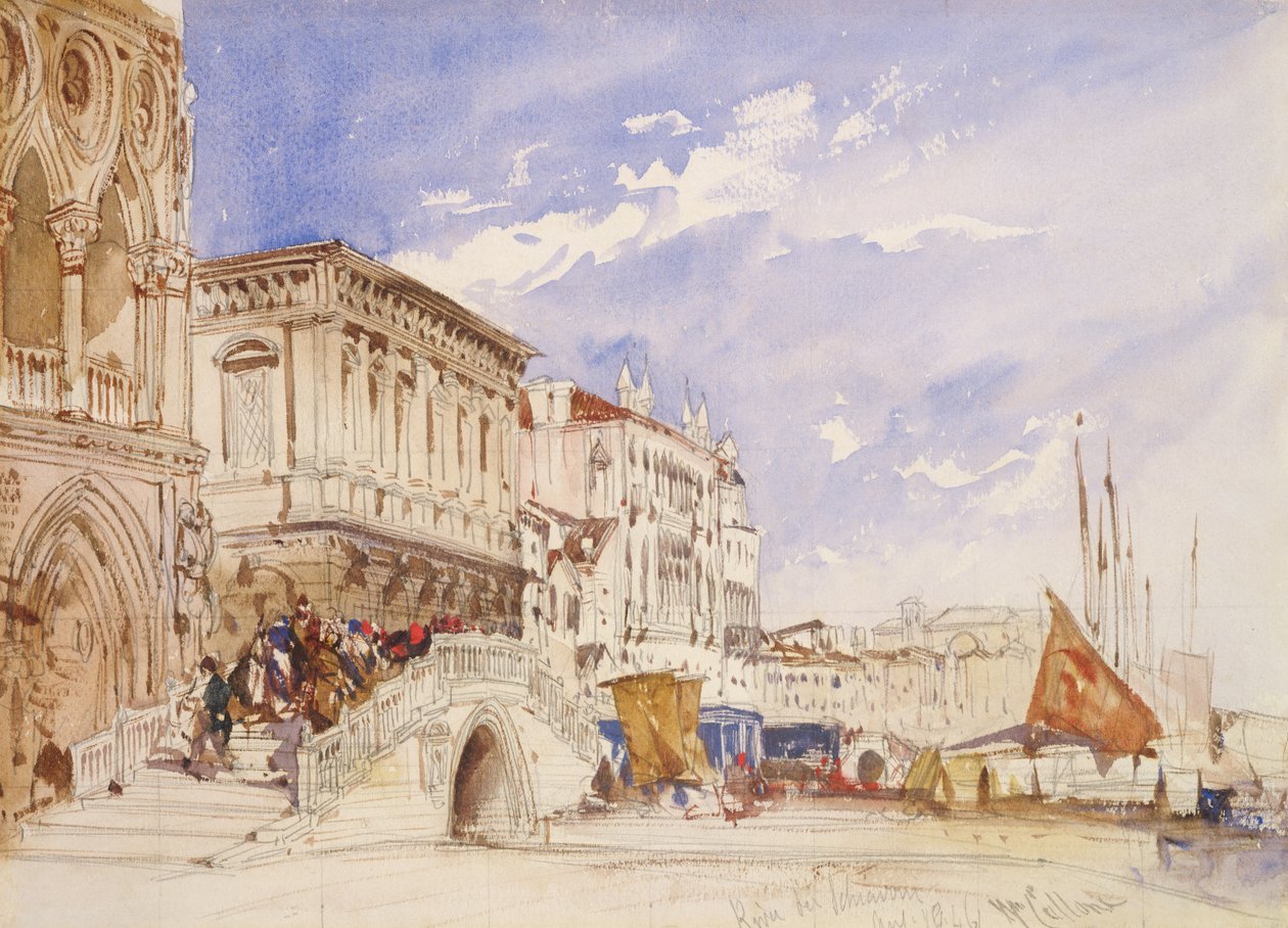 Riva degli Schiavoni, Venecia, 1846 de William Callow