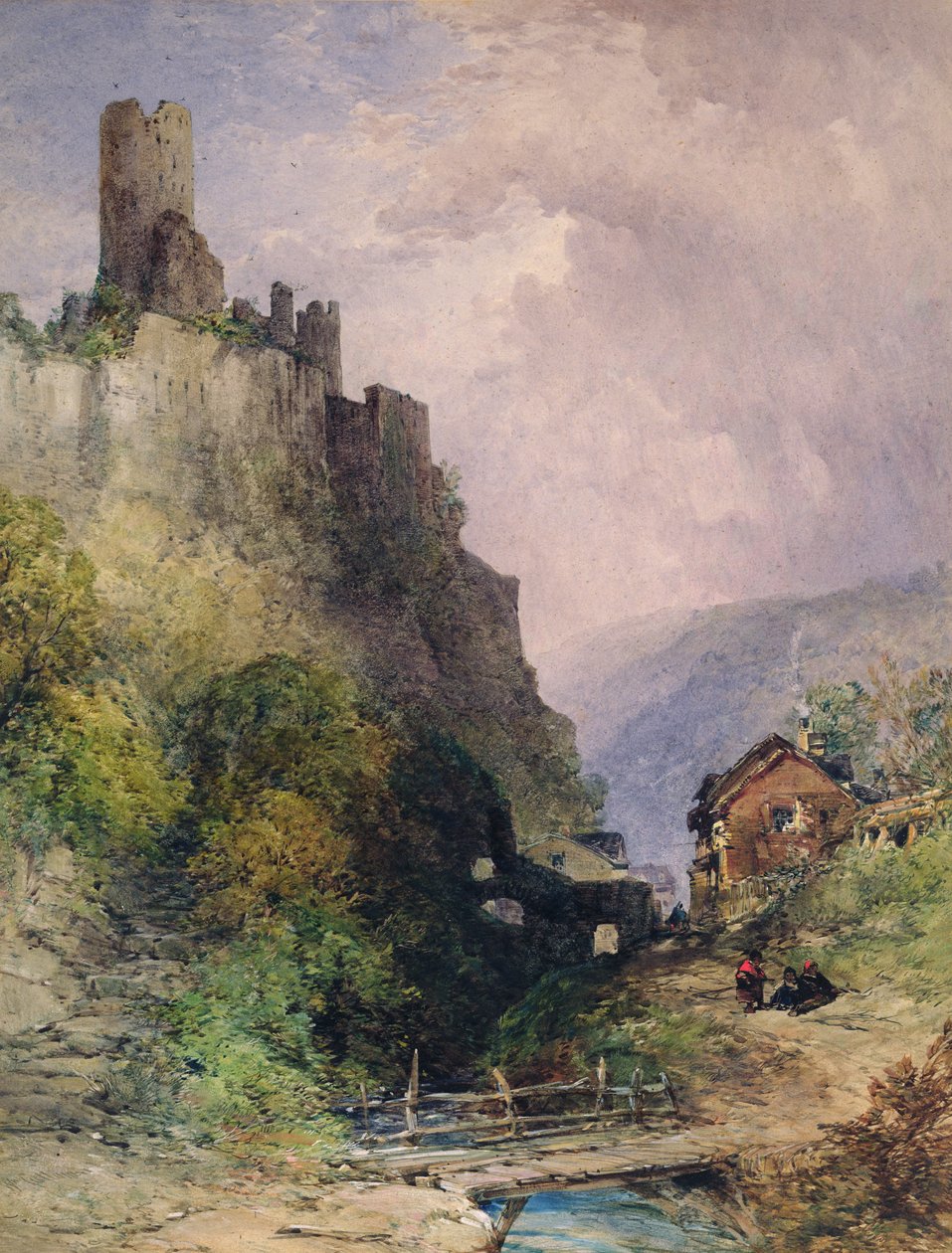 El castillo de Katz en el Rin de William Callow