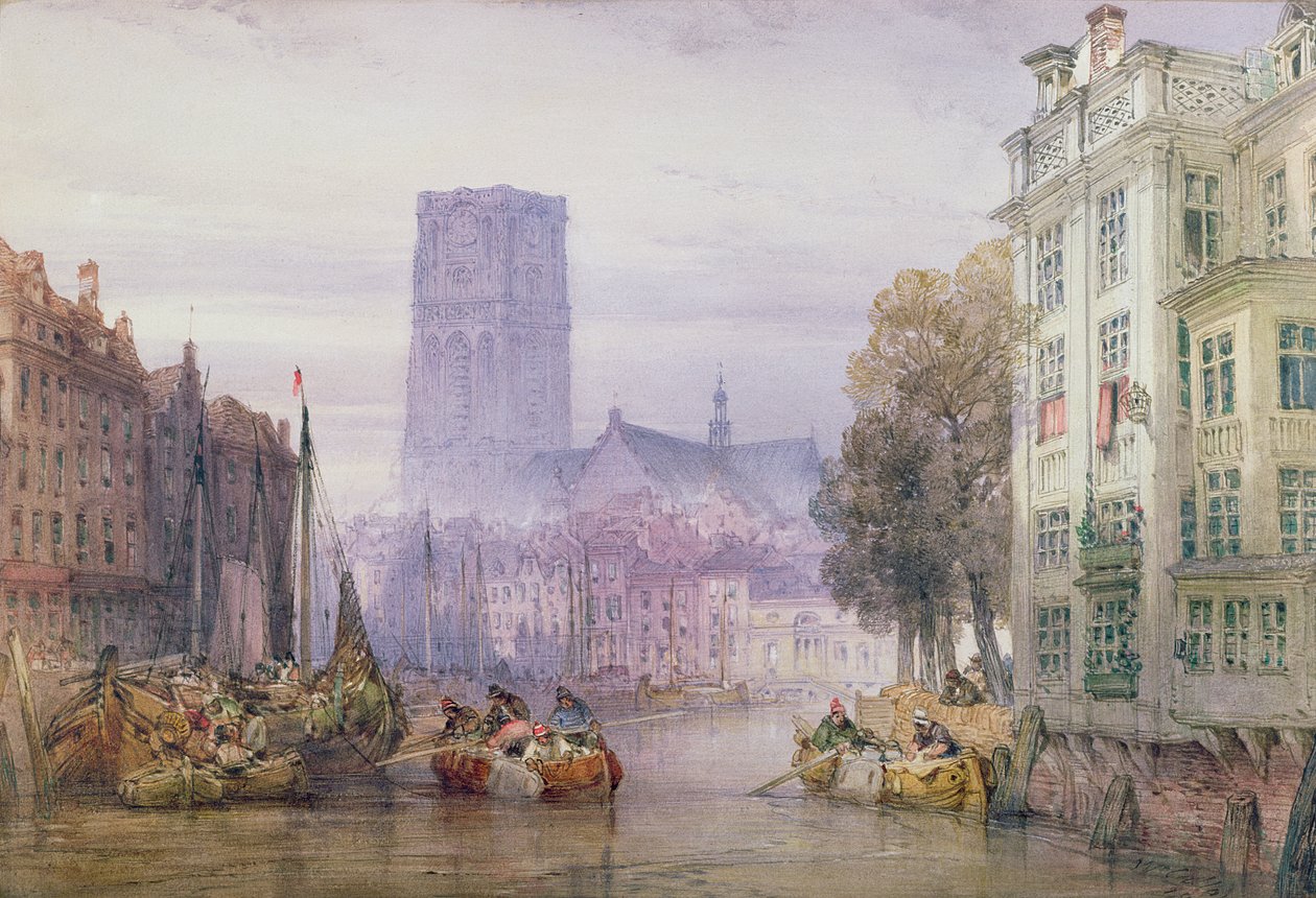 La Gran Iglesia de San Lorenzo, Róterdam, 1881 de William Callow