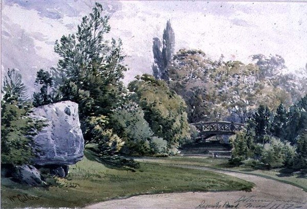 Vista en los Jardines Botánicos, Regents Park de William Callow