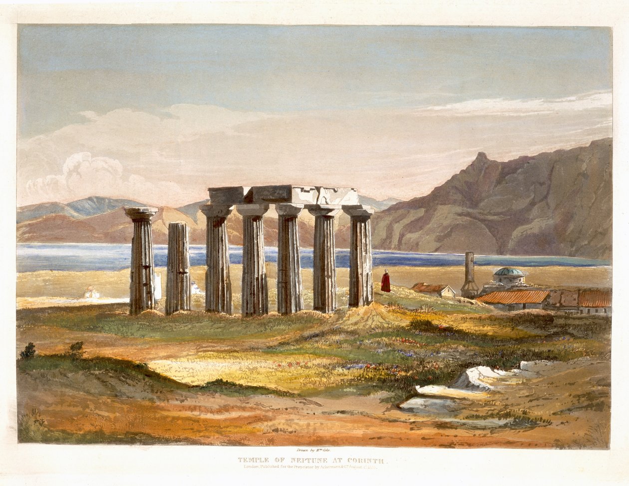 Templo de Neptuno en Corinto, de Vistas Selectas de los Restos de Monumentos Antiguos en Grecia, de Dibujos tomados en el lugar por William Cole, 1833 de William Cole