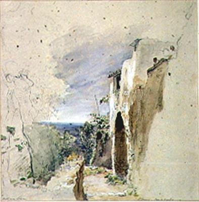 Vista costera cerca de Sorrento, Bahía de Nápoles de William Collins