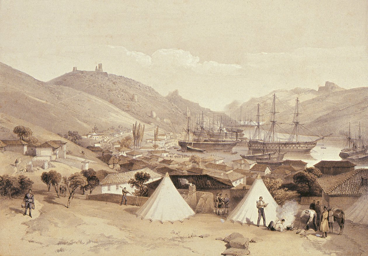 Balaklava mirando hacia el mar, 1855 de William Crimea Simpson