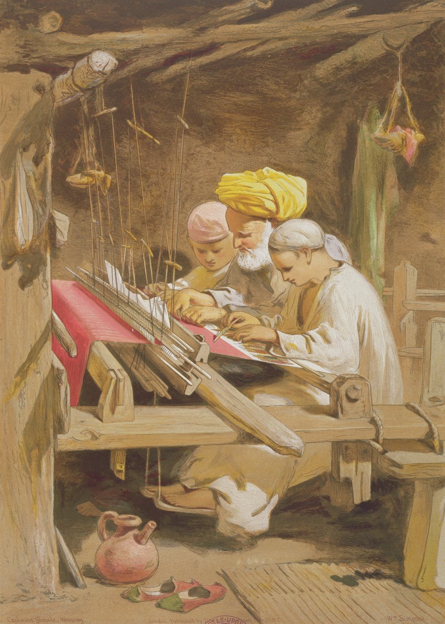 Chales de cachemira: Tejido, 1863 de William Crimea Simpson