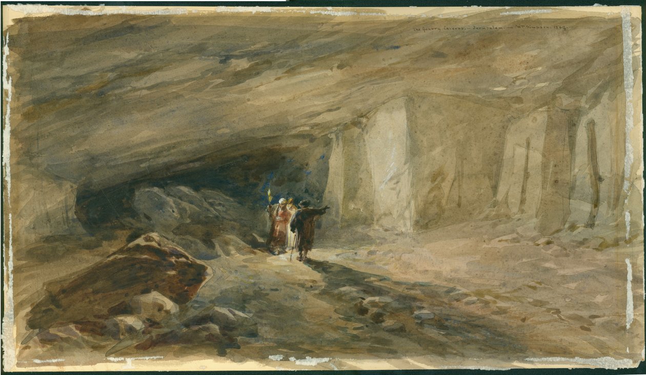 Las cavernas de la cantera, Jerusalén, 1869 de William Crimea Simpson