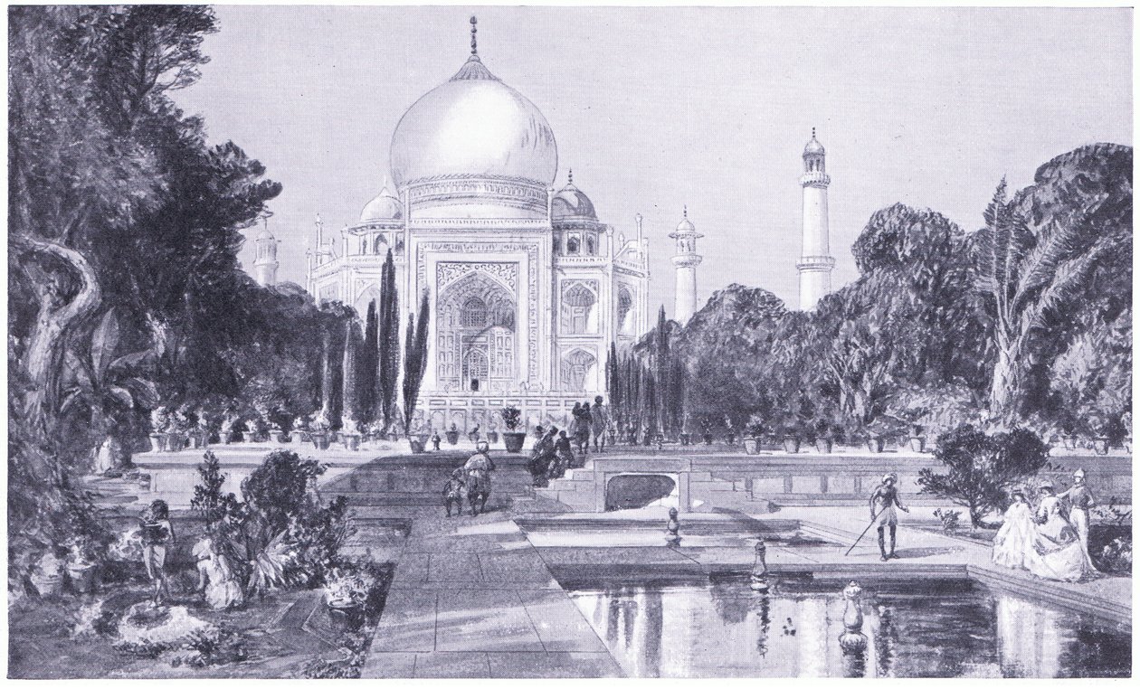 El Taj Mahal en Agra, como apareció en 1864 de William Crimea Simpson