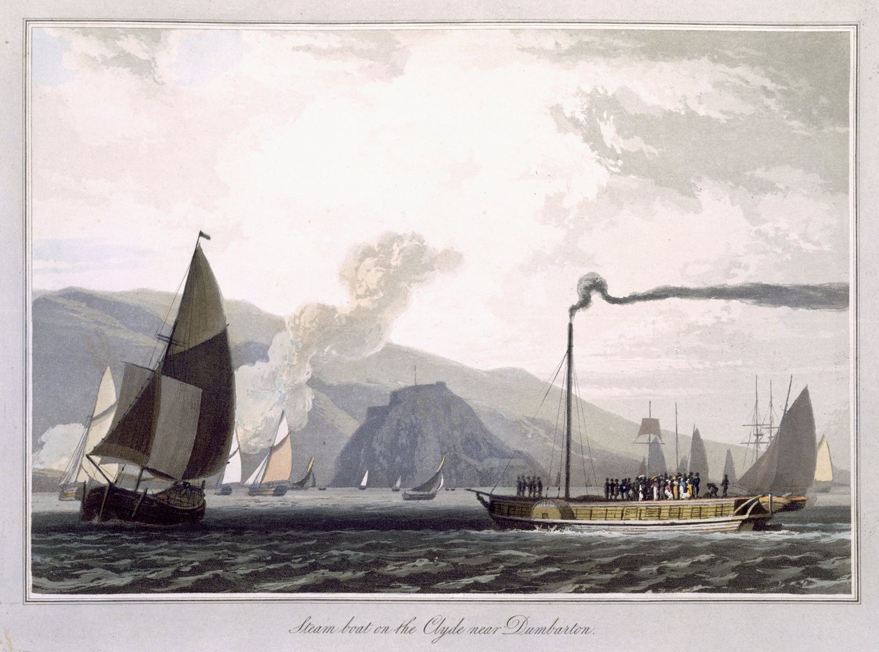 Barco de vapor en el Clyde cerca de Dumbarton, de 
