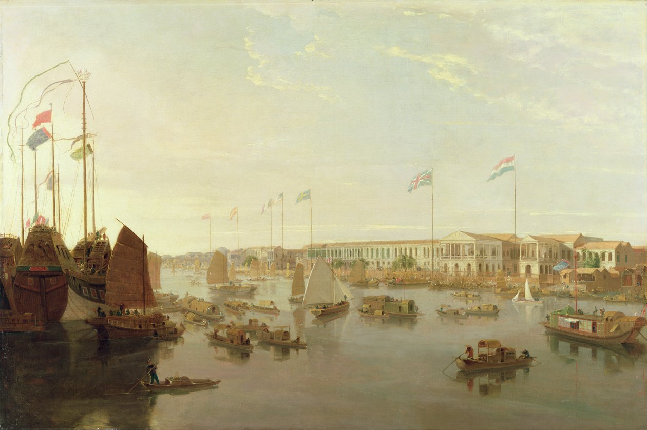 Las fábricas europeas, Cantón, 1806 de William Daniell