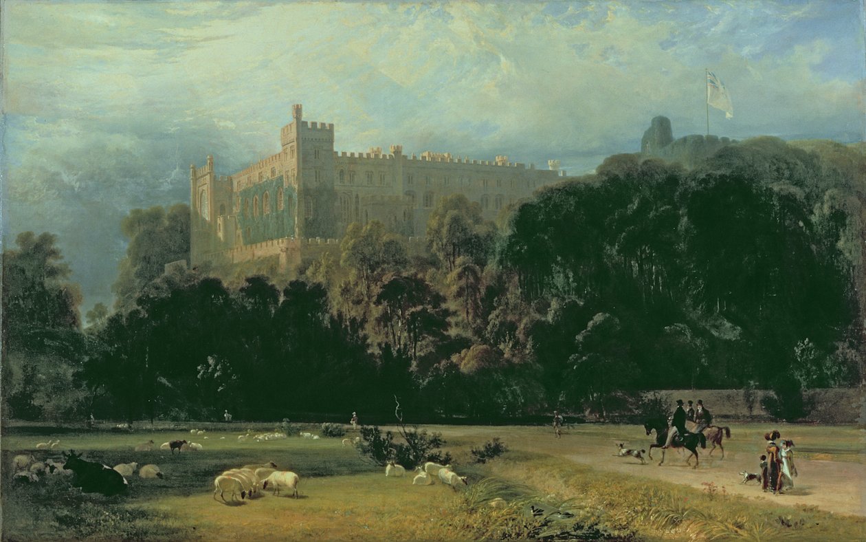 Vista del castillo de Arundel desde el sureste, 1823 de William Daniell