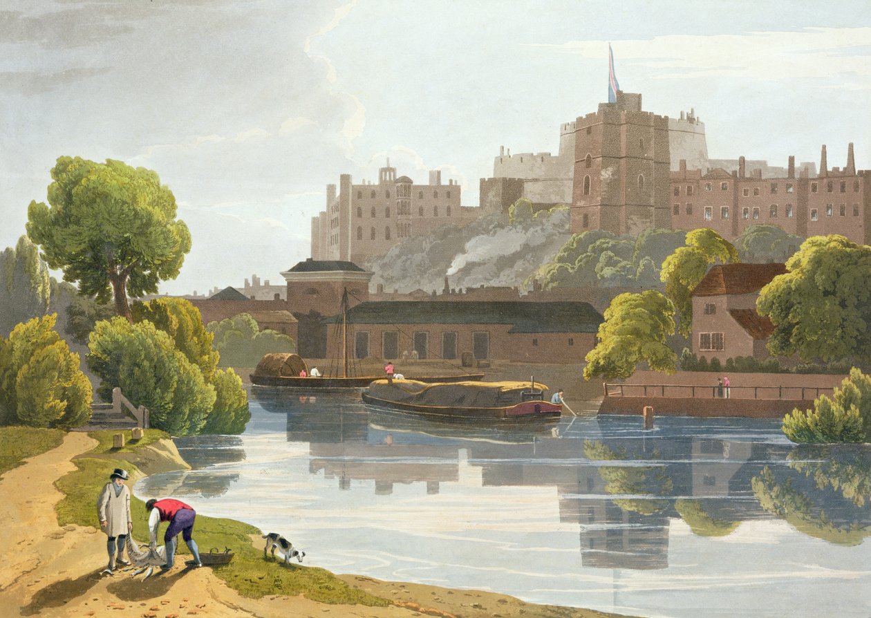 Castillo de Windsor, de una compilación de vistas de Windsor, Eton y Virginia Water, c.1827-30 de William Daniell