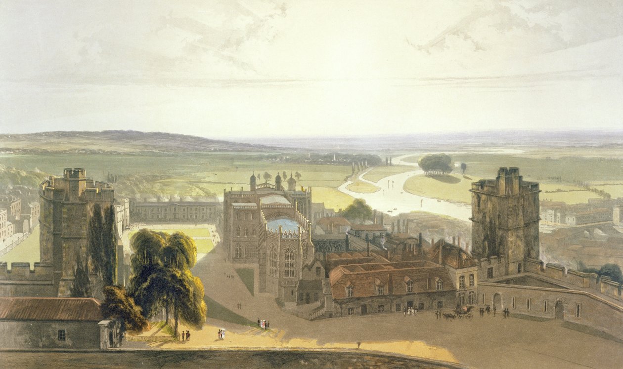 Castillo de Windsor, de una compilación de vistas de Windsor, Eton y Virginia Water, c.1825-30 de William Daniell