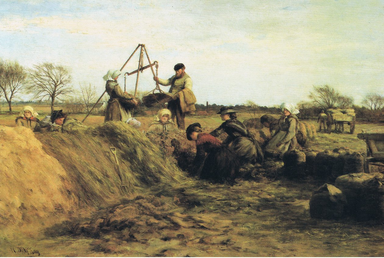 Trabajando en el campo en primavera - en los pozos de patatas de William Darling Mackay