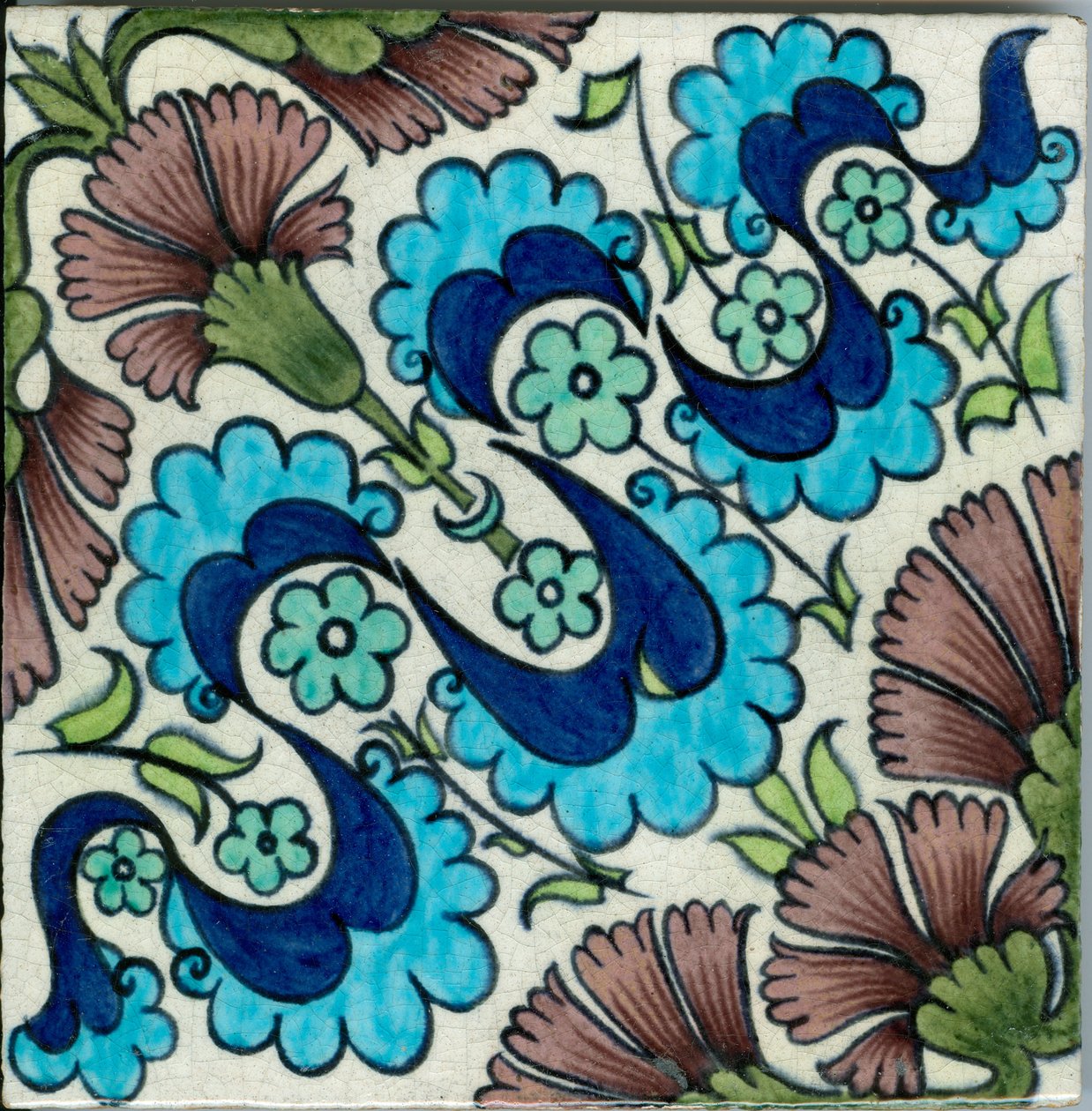 Azulejo con patrón de clavel (cerámica) de William de Morgan