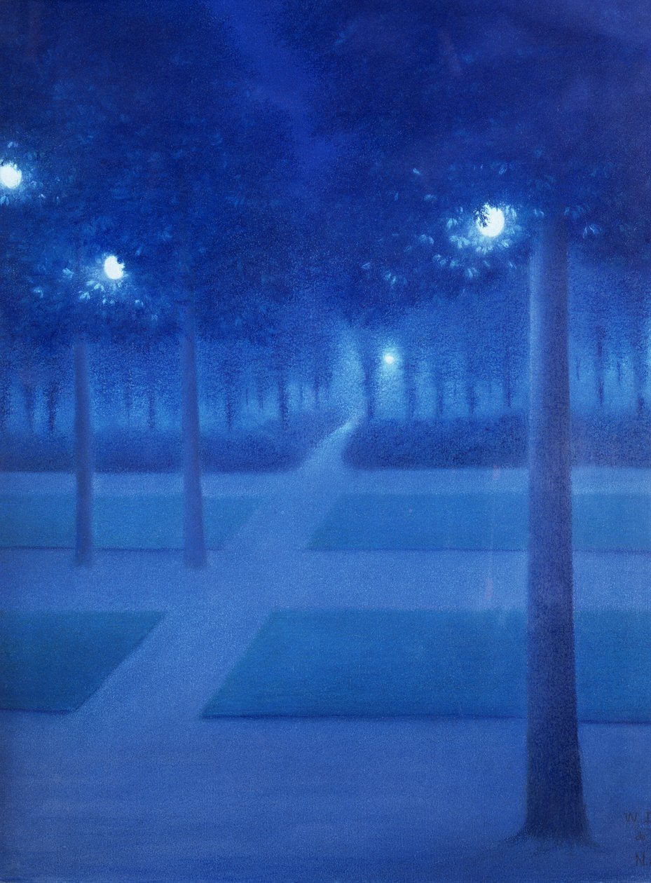 Escena nocturna en el Parc Royal, Bruselas, 1897 de William Degouve de Nuncques