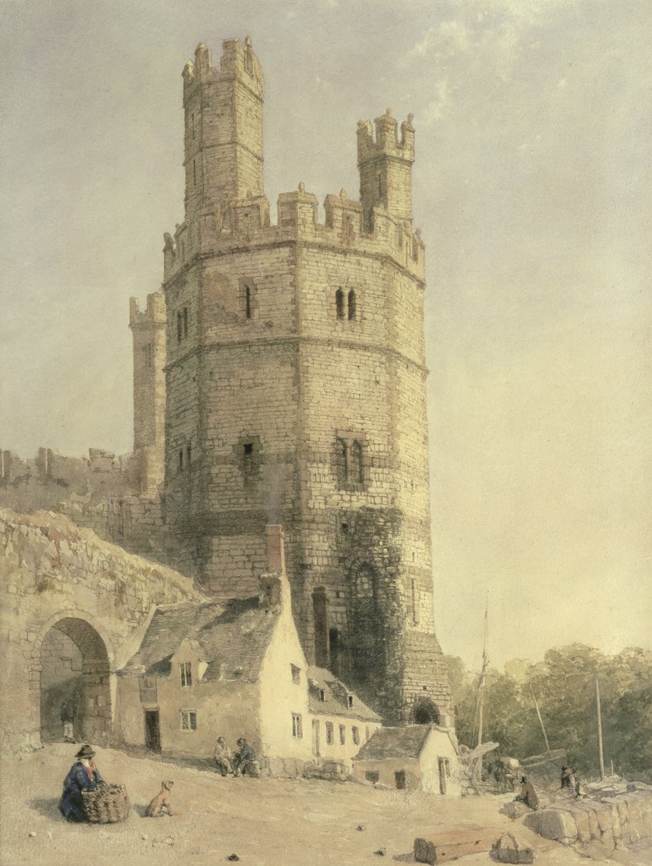 Castillo de Caernarfon, c.1842-52 de William Evans