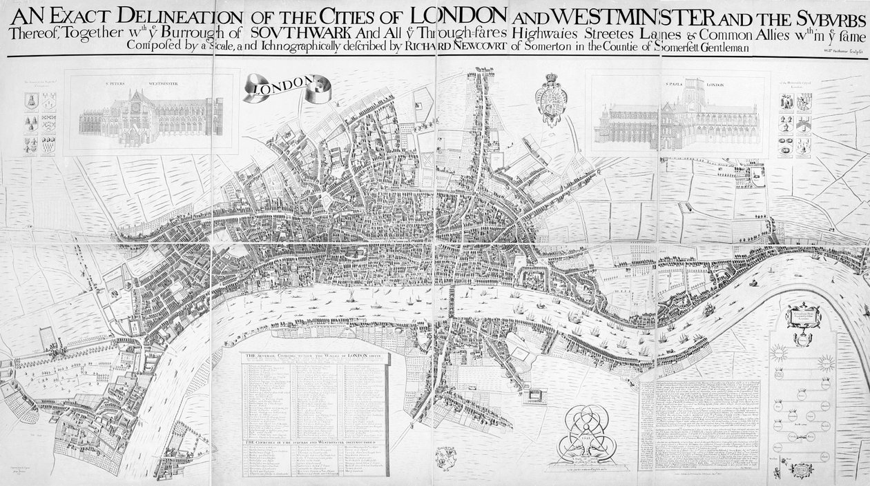 Una delineación exacta de las ciudades de Londres y Westminster y los suburbios de William Faithorne