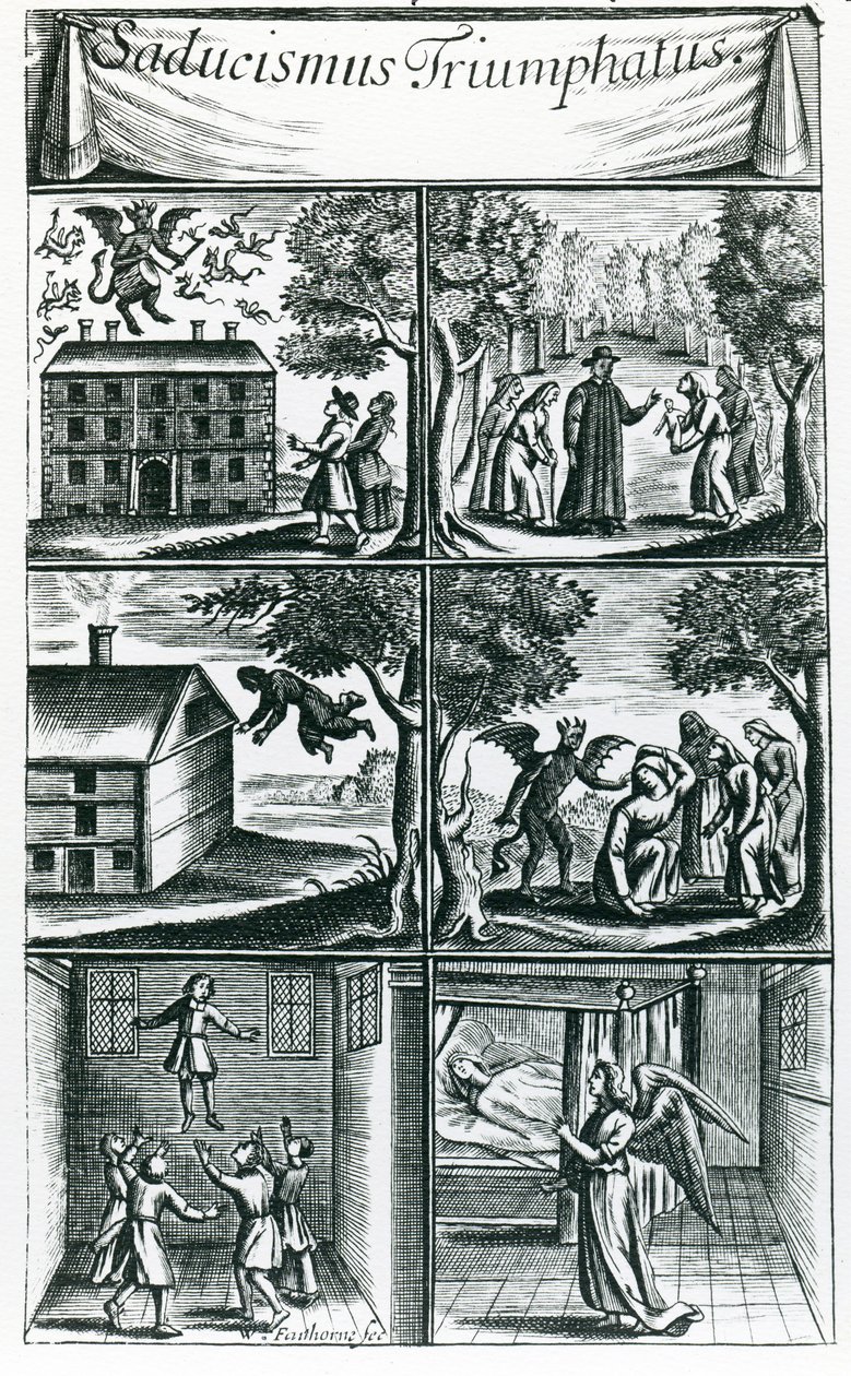 Saducismus Triumphatus, la segunda parte, grabado por el artista de William Faithorne
