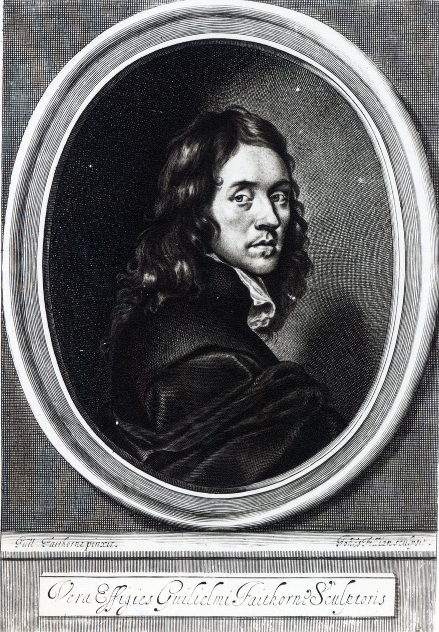 Autorretrato, grabado por John Fillian (fl.1658-80), c.1658-70 de William Faithorne