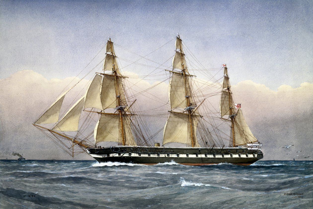 HMS Glasgow en el mar en 1861, 1903 de William Frederick Mitchell