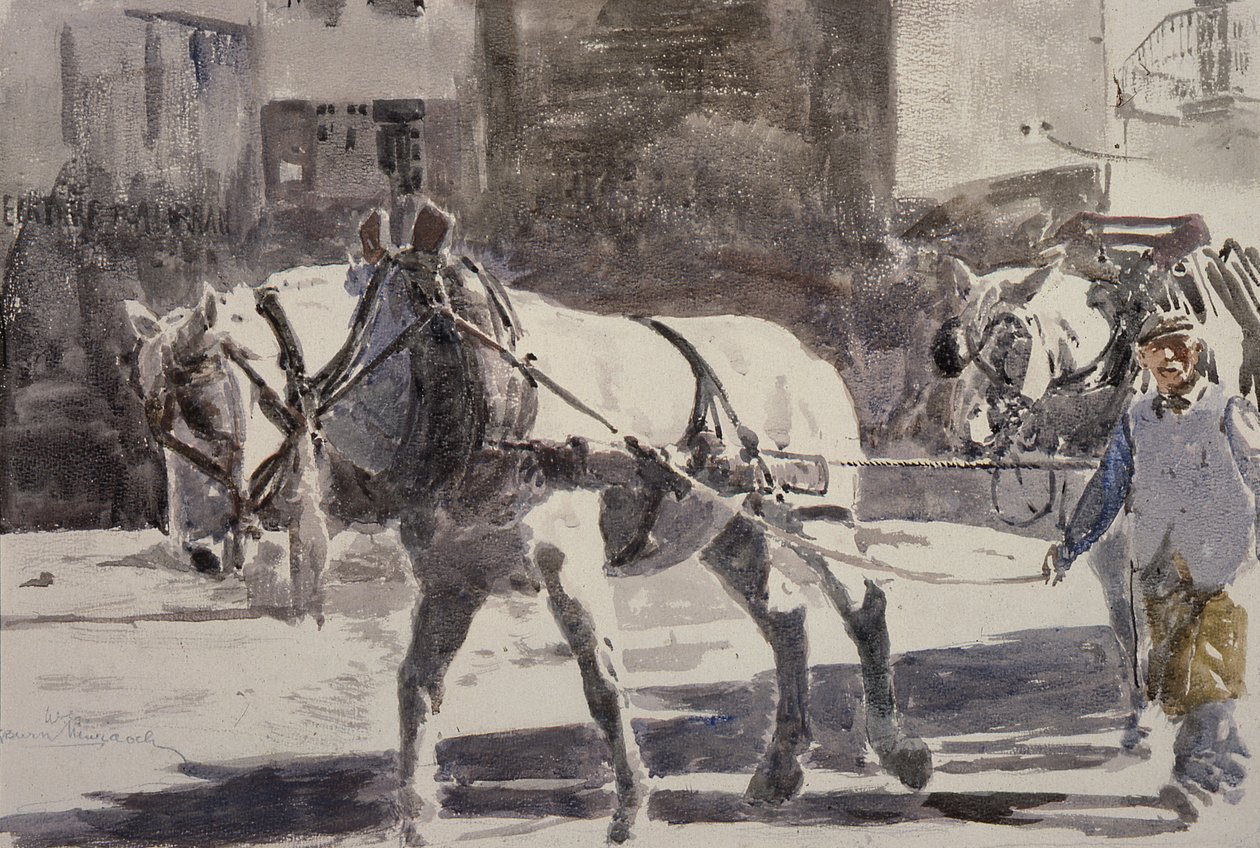 Dos caballos Percherón de William G. Burn Murdoch