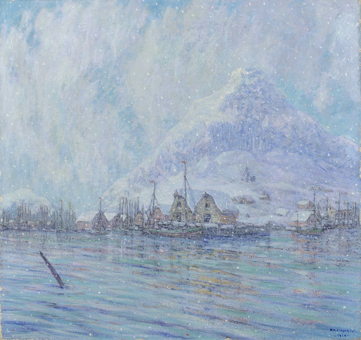 Puerto en invierno de William H. Singer