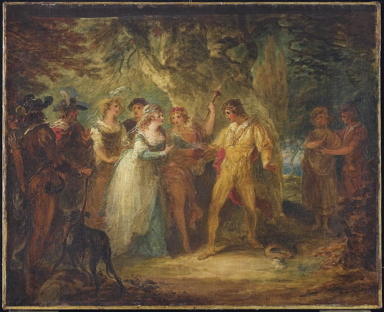 Rosalind y Orlando (Acto V, escena IV de Como gustéis de Shakespeare), c.1790 de William Hamilton