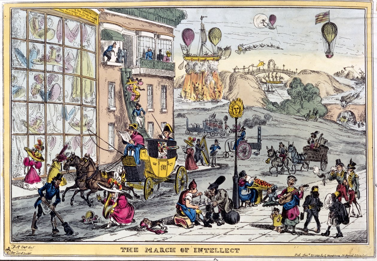 Marcha del intelecto, publicado por Thomas McLean, 1828 de William Heath