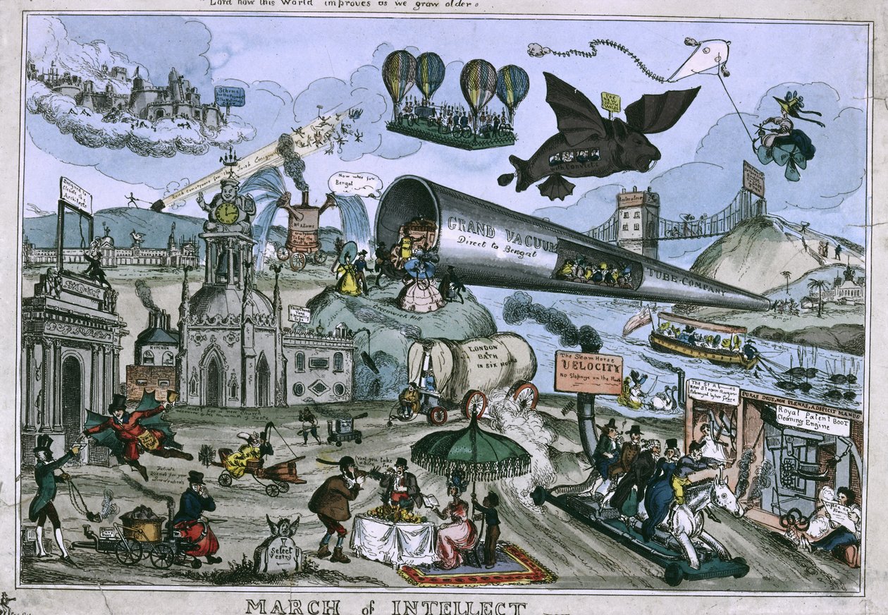 Marcha del intelecto, publicado por Thomas McLean, 1829 de William Heath