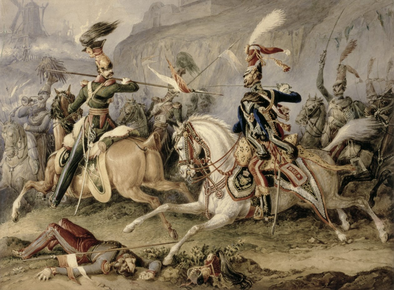 La Batalla de Caballería, 1830 de William Heath