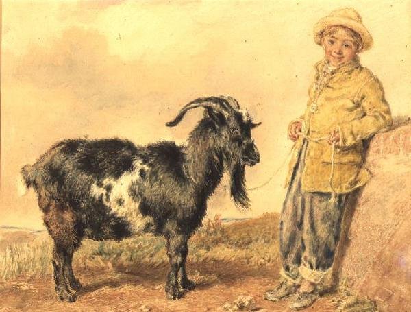 Niño y cabra, 1836 de William Henry Hunt