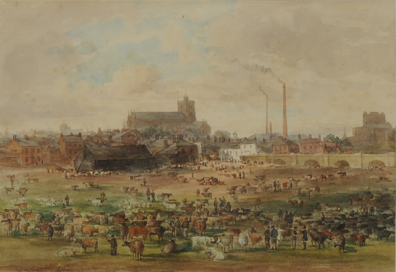Las Arenas, Carlisle - El Mercado de Ganado, 1864 de William Henry Nutter