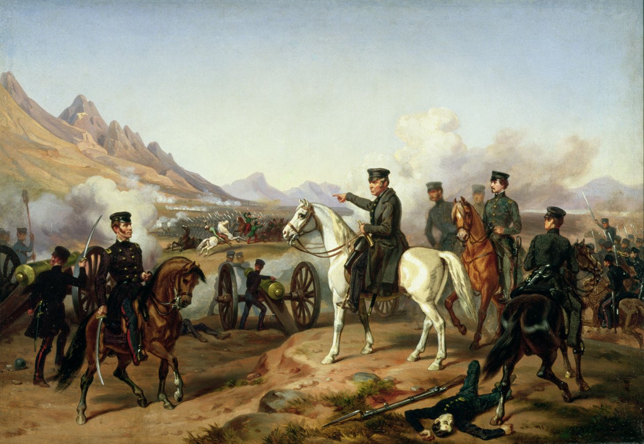 General Zachary Taylor en la Batalla de Buena Vista en 1847 de William Henry Powell