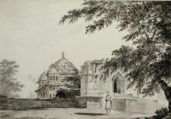 Una vista de la mezquita en Mounheer desde el sureste, c.1781 de William Hodges