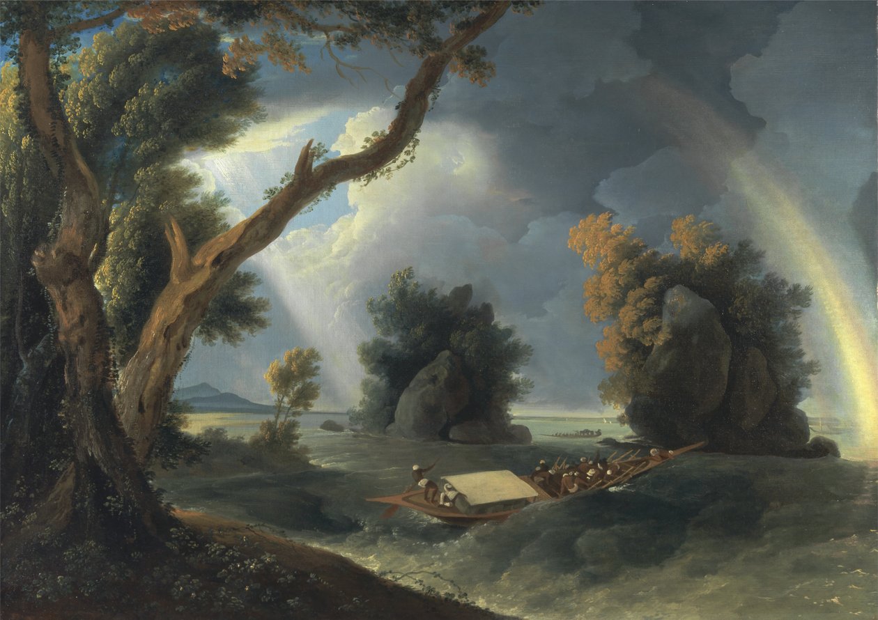 Tormenta en el Ganges, con la Sra. Hastings cerca de las rocas Col-gon de William Hodges