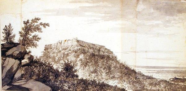 Vista del Fuerte de Bidjegur (Bijagarh) c.1781 de William Hodges
