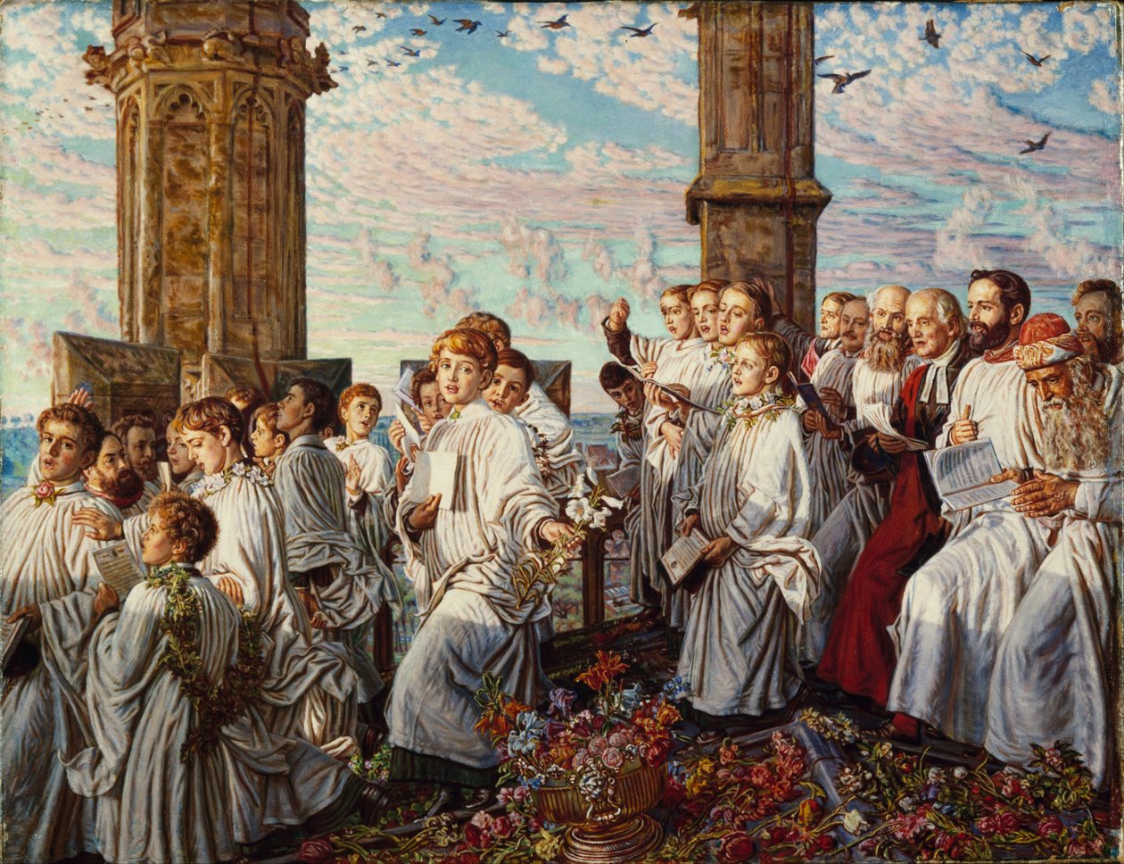 Mañana de mayo en el Magdalen College, Oxford, antigua ceremonia anual de William Holman Hunt
